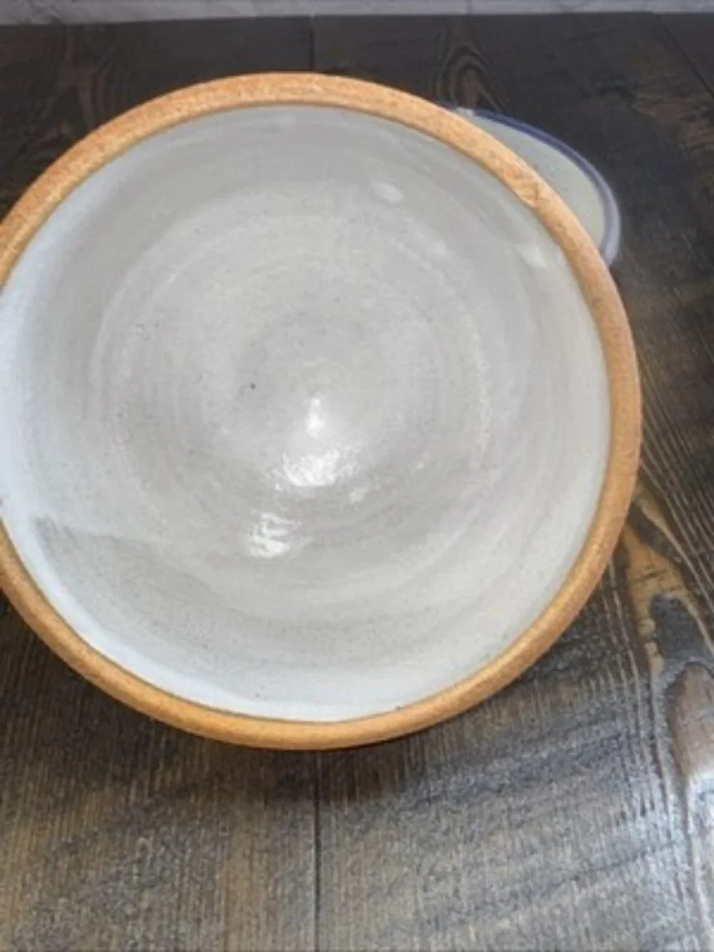 Butter Cheese Dish Pottery Glazed‎ Stoneware Blue Gray with Dome Lid Cover